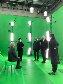 A look at the collaborative process behind KAGAMI: Ryuichi Sakamoto, director Todd Eckert, and the Rhizomatiks Tokyo capture team on the final day of dimen…